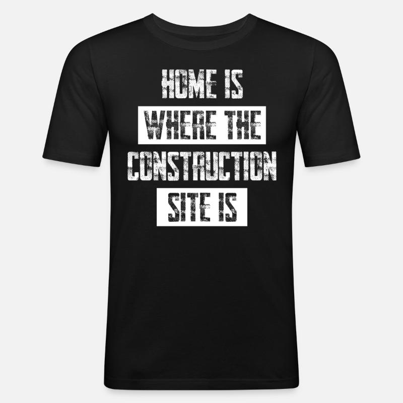 Construction Site Construction Worker - Männer Slim Fit T-Shirt - Schwarz