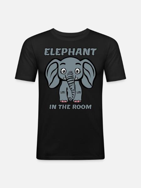 Elephants Funny Elephant - Men's Slim Fit T-Shirt - black