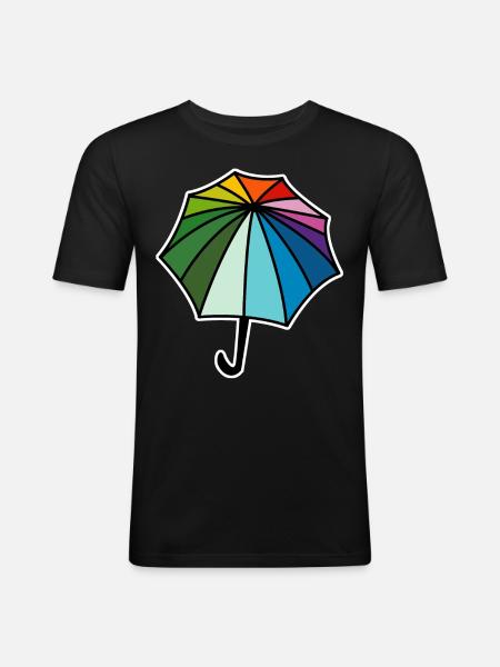 Rainbow Umbrella Umbrellas - Men's Slim Fit T-Shirt - black