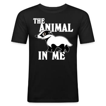 Honey Badger Cute Honey Badgers - Männer Slim Fit T-Shirt - Schwarz - Vorne - Nik (191cm)