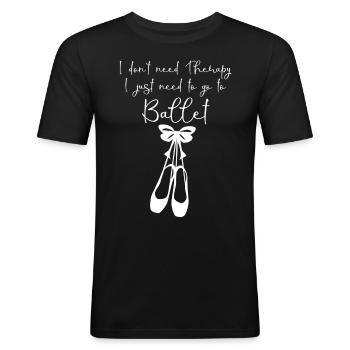 Ballerines Danseuse de Ballet - T-shirt près du corps Homme - noir - Devant - Nik (191cm)