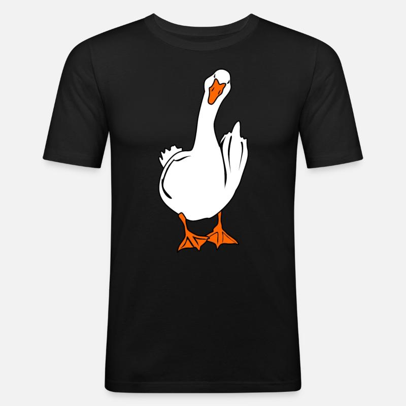 Grumpy Goose Middle Finger Geese - Männer Slim Fit T-Shirt - Schwarz