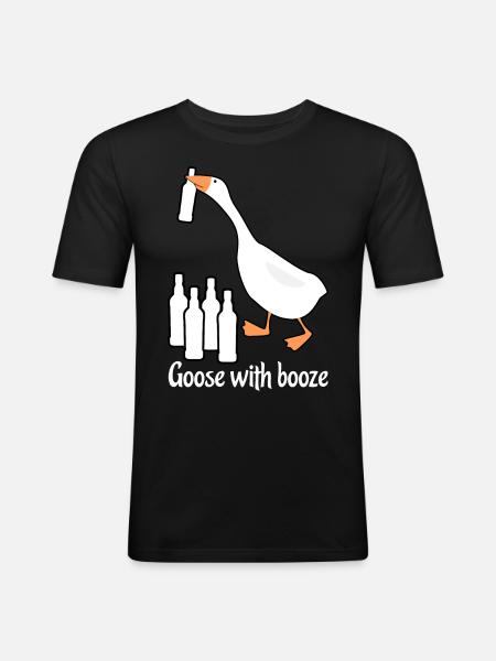Goose with Booze Geese - Men's Slim Fit T-Shirt - black