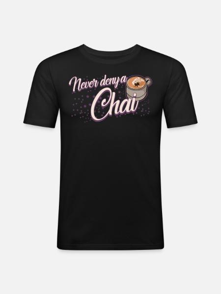 Chai Tea Joke Chai Latte - Men's Slim Fit T-Shirt - black