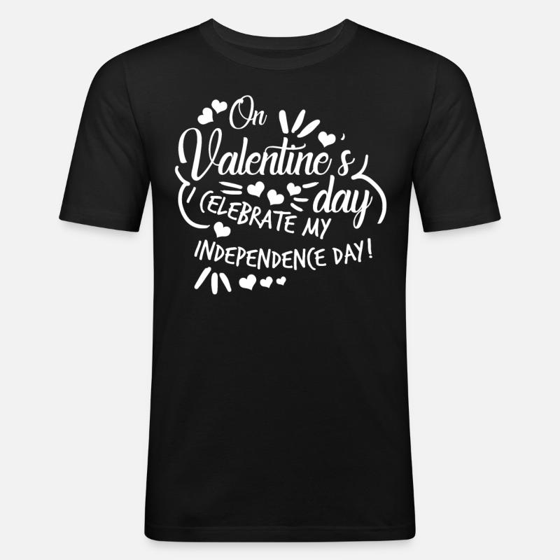 Saint Valentin célibataire indépendant - T-shirt près du corps Homme - noir