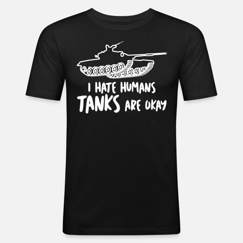 MBT Tank Driver Tanks - Männer Slim Fit T-Shirt - Schwarz