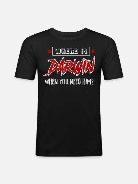 Darwin Darwinism Misanthrope - Men's Slim Fit T-Shirt - black