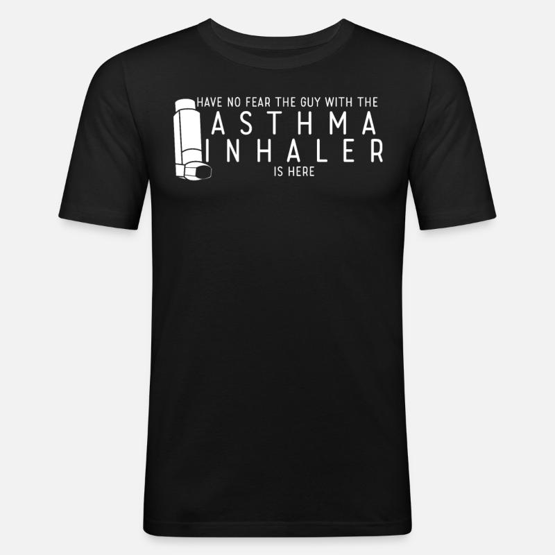 Asthmatic Asthma Inhaler Wheezing - Männer Slim Fit T-Shirt - Schwarz