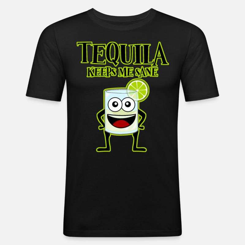 Mexico Tequila Tequila - Männer Slim Fit T-Shirt - Schwarz