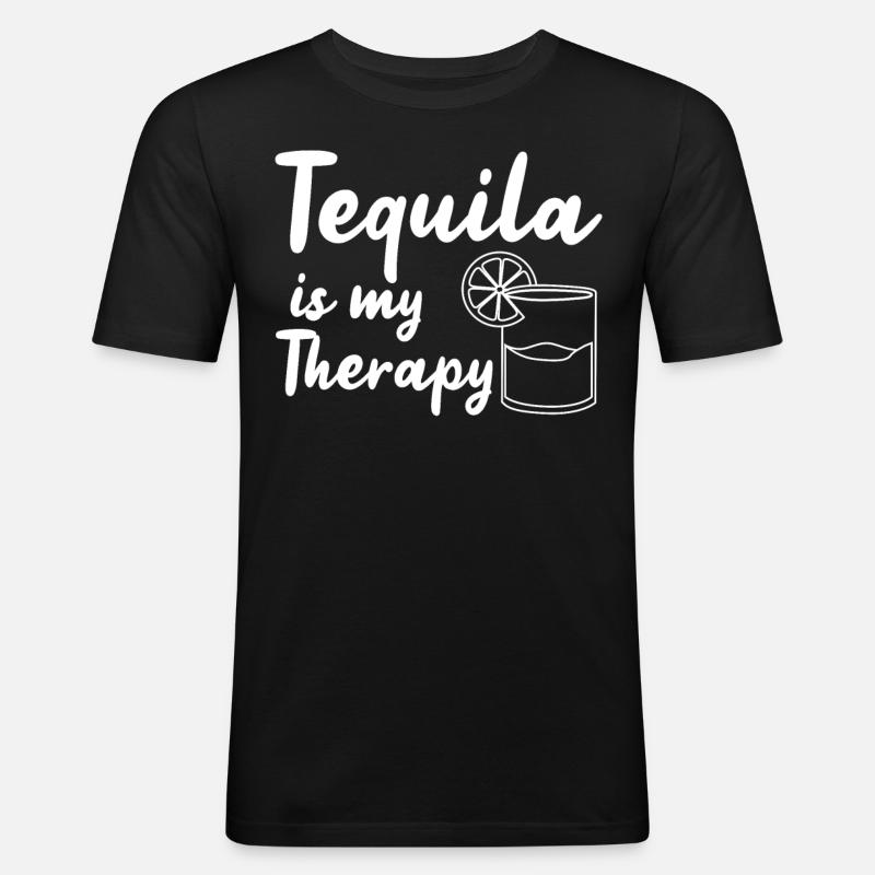 Tequila - Männer Slim Fit T-Shirt - Schwarz
