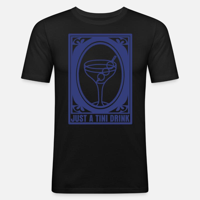 Martini - Männer Slim Fit T-Shirt - Schwarz