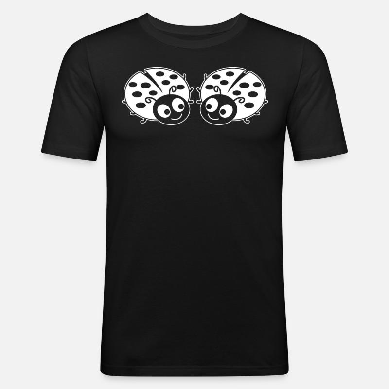 Ladybugs Ladybird Ladybug - Männer Slim Fit T-Shirt - Schwarz
