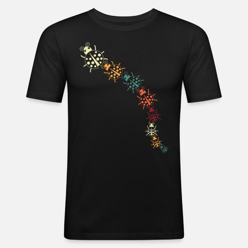 Ladybug Retro Ladybugs - Men's Slim Fit T-Shirt - black