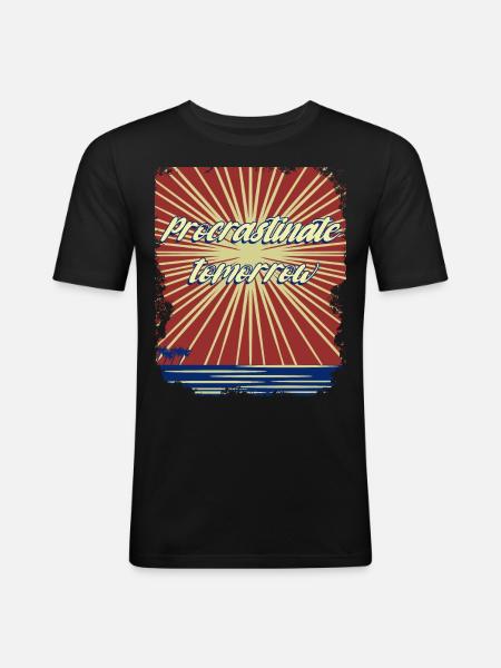 Procrastination - Men's Slim Fit T-Shirt - black