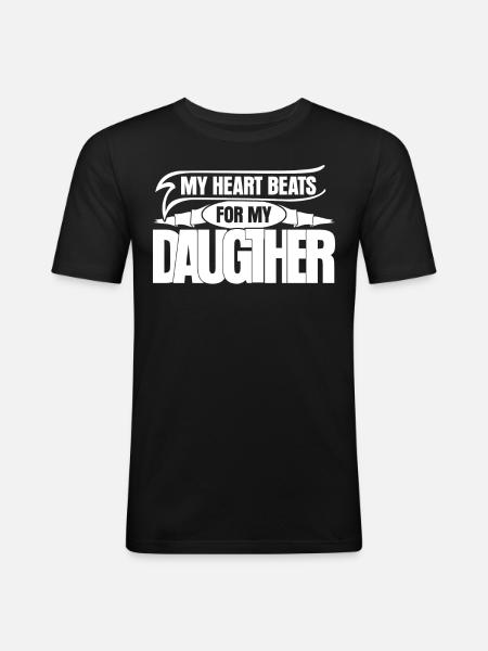 Daughters Father Dad Daughter - Men's Slim Fit T-Shirt - black
