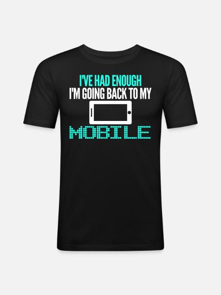 Cellphone Mobile Phone Smartphone - Men's Slim Fit T-Shirt - black