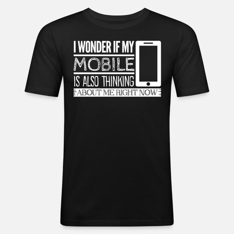 Smartphone Mobile Phone Cellphone - Männer Slim Fit T-Shirt - Schwarz