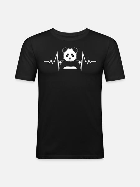 Pandas Panda géant Panda Ours - T-shirt près du corps Homme - noir