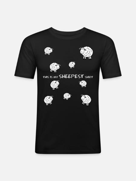 Sheep Joke - Men's Slim Fit T-Shirt - black