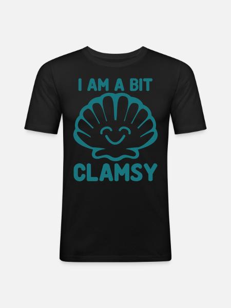 Clams Clam Seashells Sea Shell - Men's Slim Fit T-Shirt - black