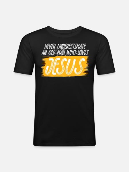 Jesus Christ Christianity Bible Cross - Men's Slim Fit T-Shirt - black