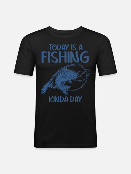 Canne à pêche Pike Fisherman Moorer Fish - T-shirt près du corps Homme - noir