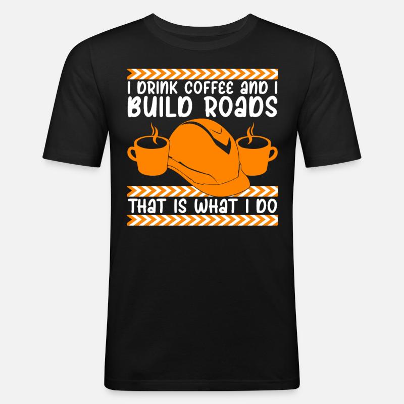 Roadmaker Road Keeper Roadbuilder - Männer Slim Fit T-Shirt - Schwarz