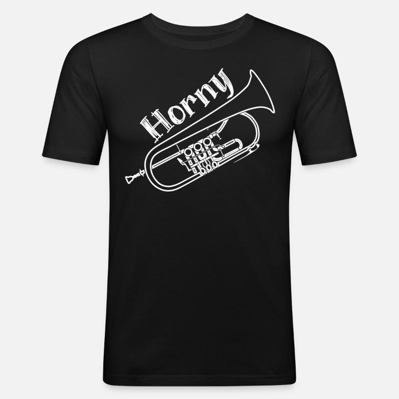 Cuivres Orchestre Bugle - T-shirt près du corps Homme - noir
