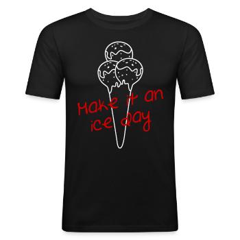 Ice Cream Cup Summer Icecream - Männer Slim Fit T-Shirt - Schwarz - Vorne - Nik (191cm)