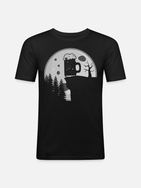 Beer Brewing Home Moon Brewery - Men's Slim Fit T-Shirt - black