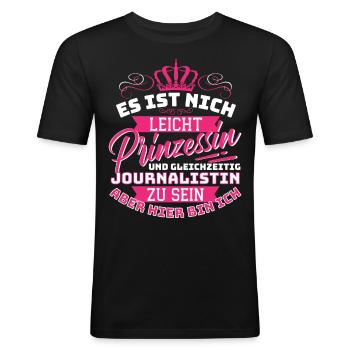 Prinzessin & Journalistin! Journalismus Zeitung - Männer Slim Fit T-Shirt - Schwarz - Vorne - Nik (191cm)