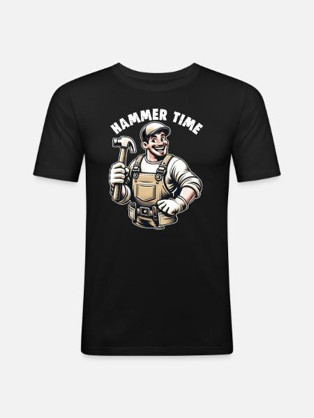 Handyman Dad Hammer Time DIYer - Men's Slim Fit T-Shirt - black