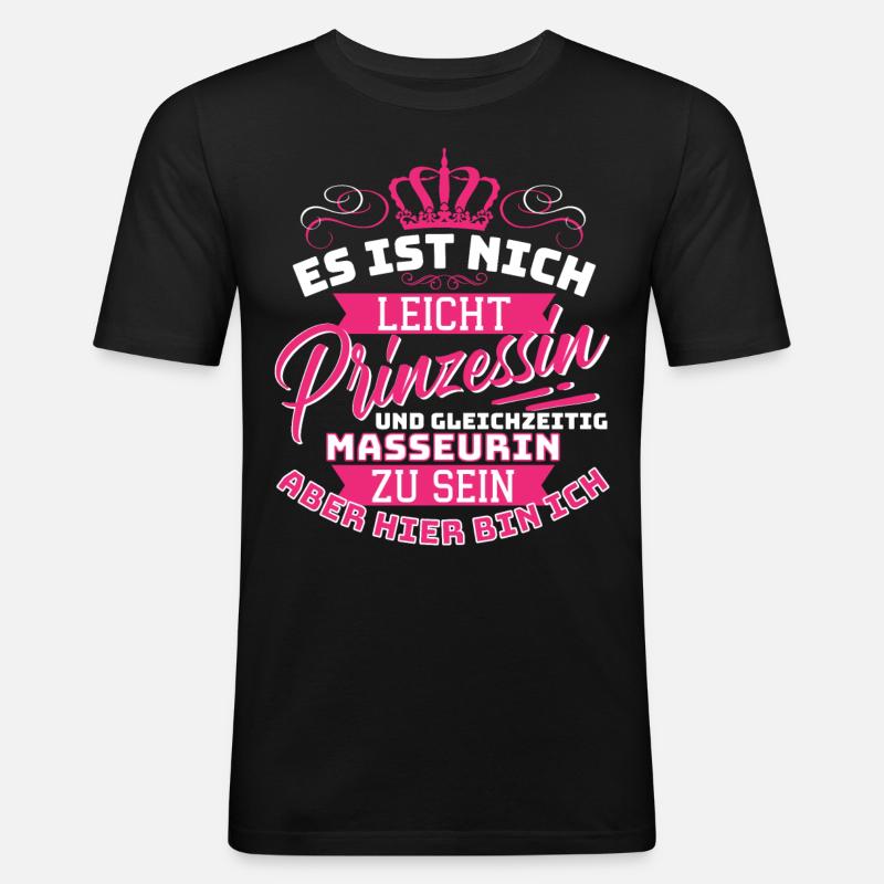 Princess & Massuse - Physio Physiotherapist - Men's Slim Fit T-Shirt - black