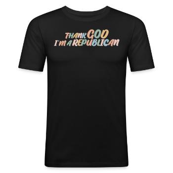 Conservatieve Republikeinse Republikeinen stemmen - Mannen slim fit T-shirt - zwart - Voor - Nik (191cm)