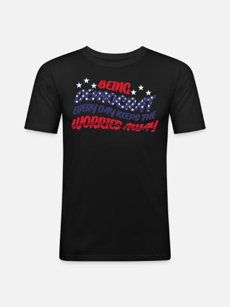 Democrat Democratic Democracy - Men's Slim Fit T-Shirt - black