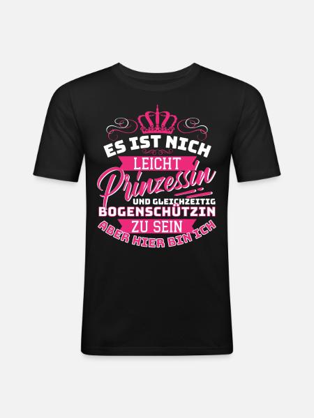 Princesse et Archer - Fun - T-shirt près du corps Homme - noir