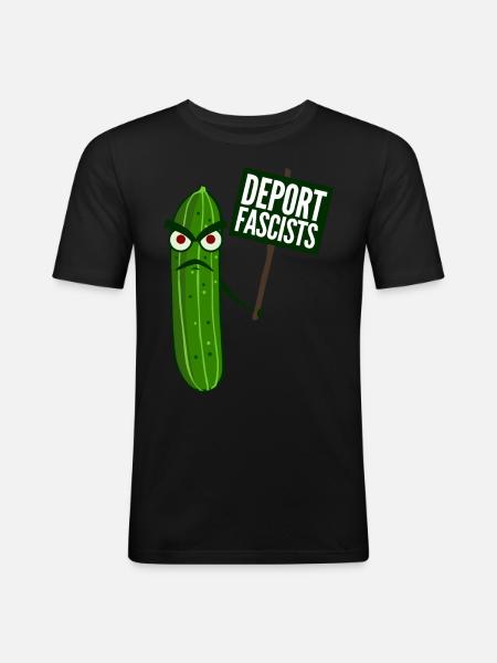 Respect Tolerance Humanity Antifascism - Men's Slim Fit T-Shirt - black
