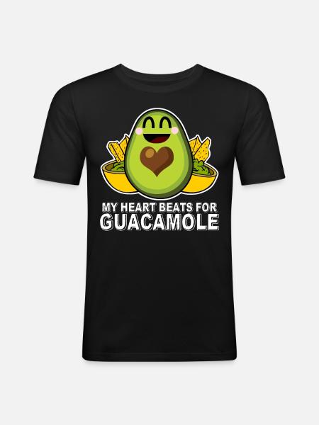 Guacamole Avocado Tortilla Chips - Men's Slim Fit T-Shirt - black