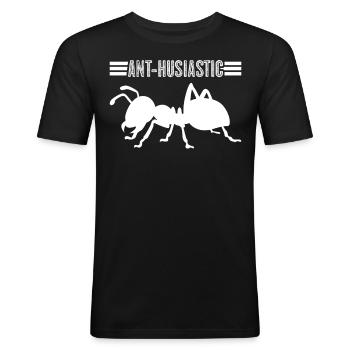 Mier Mieren - Mannen slim fit T-shirt - zwart - Voor - Nik (191cm)