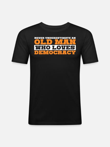 Democratic Democrat Elections Democracy - Männer Slim Fit T-Shirt - Schwarz