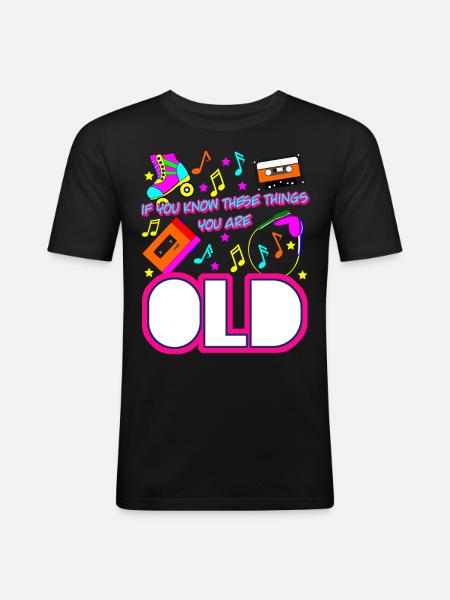 1980 Retro 80s Joke - Men's Slim Fit T-Shirt - black