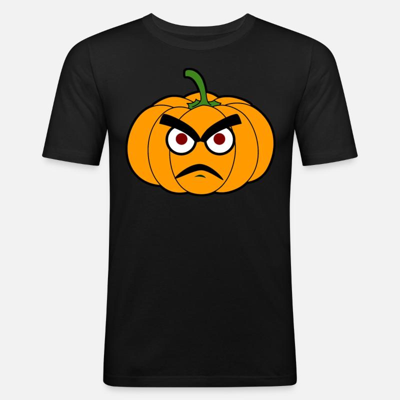 Grumpy Pumpkin Pumpkins - Männer Slim Fit T-Shirt - Schwarz