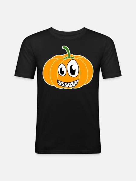 Pumpkins Crazy Pumpkin - Men's Slim Fit T-Shirt - black