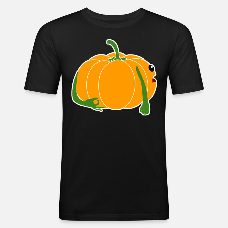 Pumpkins Joke Circle Game Pumpkin - Männer Slim Fit T-Shirt - Schwarz