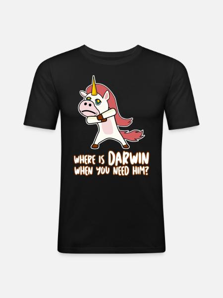 Darwinism Misanthrope Darwin Award - Men's Slim Fit T-Shirt - black