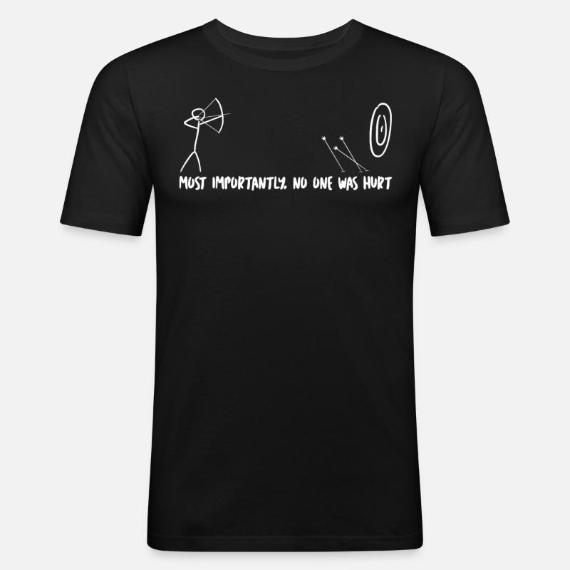 Long Bow Compound Bow Archery - Männer Slim Fit T-Shirt - Schwarz