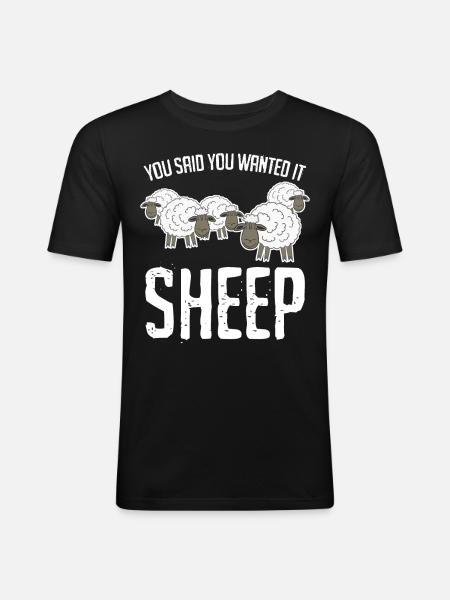 Blague drôle de mouton - T-shirt près du corps Homme - noir