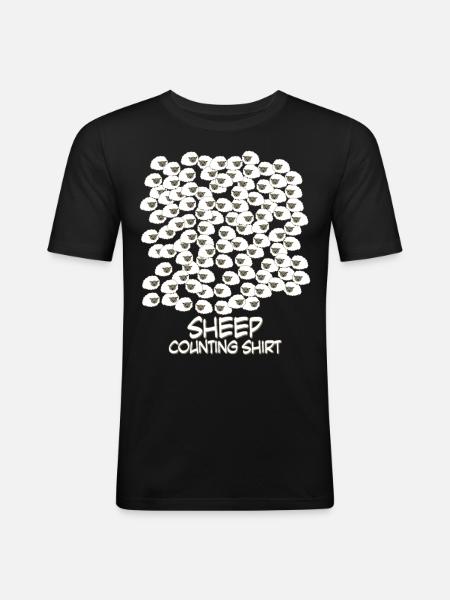 Counting Sheep - Men's Slim Fit T-Shirt - black