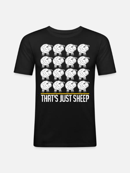 Many Sheep - Men's Slim Fit T-Shirt - black