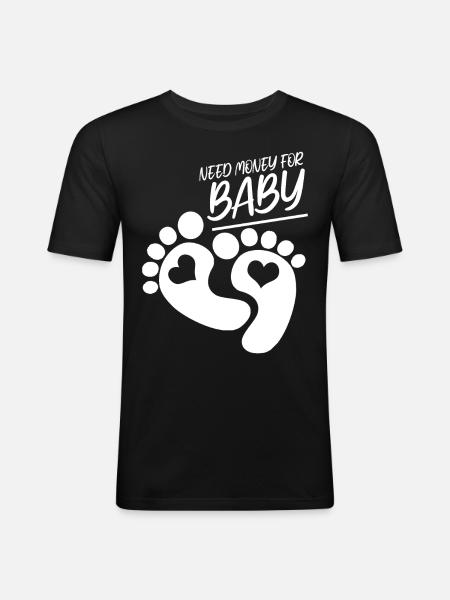 Femme enceinte, Bébé, Mère, Grossesse - T-shirt près du corps Homme - noir